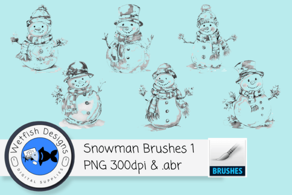 6 High Resolution Snowman Brushes: Elevating Your Digital Winter Designs