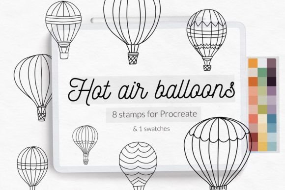 Elevate Your Digital Art with Hot Air Balloon Stamp Brushes for Procreate