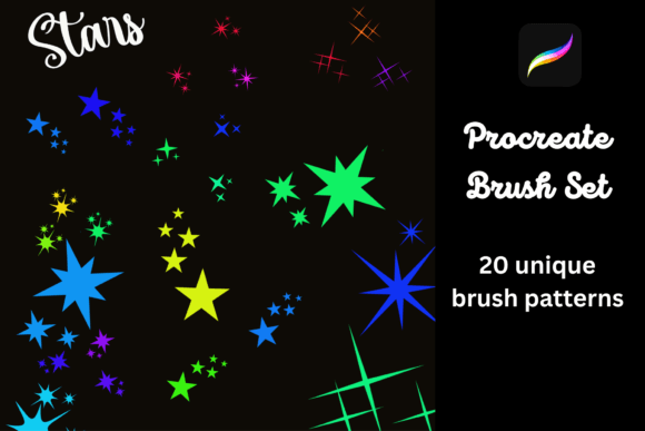 Igniting Digital Creativity with Stars: A Deep Dive into 20 Procreate Brushes for Lettering and Textures