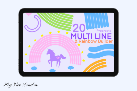 Mastering PROCREATE Multi Line Brushes Rainbow for Modern Digital Art