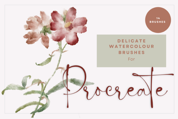 Mastering Whimsical Illustrations with 14 Delicate Watercolor Brushes for Procreate