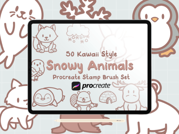 Mastering Winter Designs with Snow Animals Procreate Stamp Brushes