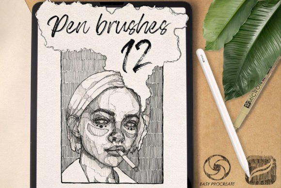 Pen Procreate Brushes: Elevating Digital Illustration with Realistic Inking