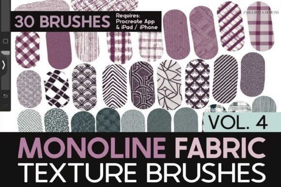 Procreate Fabric Monoline Brushes Vol. 4