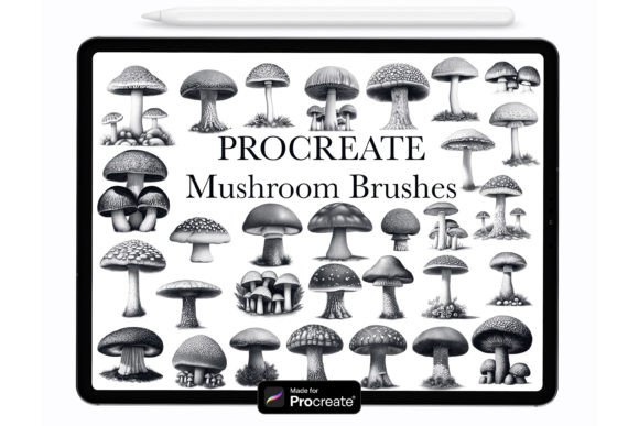 Procreate Mushrooms: 40 Unique Stamp Brushes