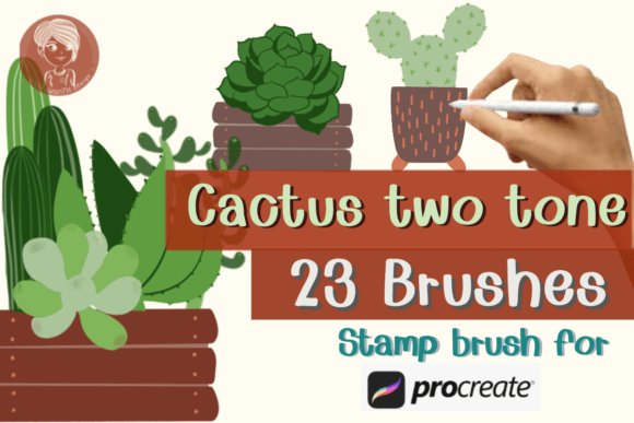 Revolutionizing Digital Illustration with Cactus Two Tone Brushes Stamp