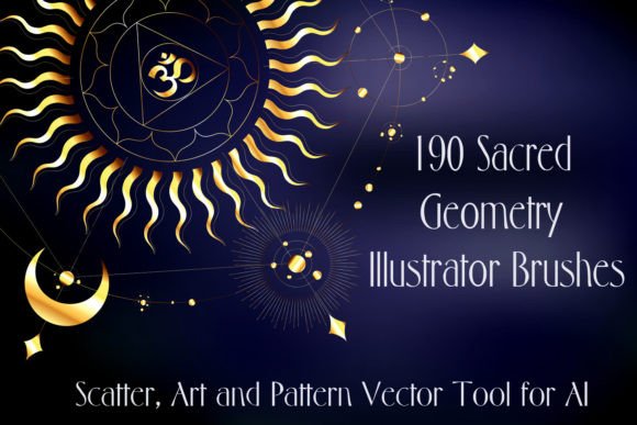 Strategic Visual Communication with 190 Sacred Geometry Illustrator Brushes